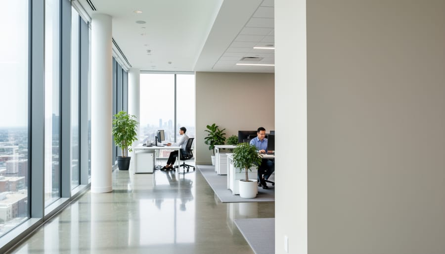 Close-up of eco-friendly low-VOC paint cans showing sustainable paint products