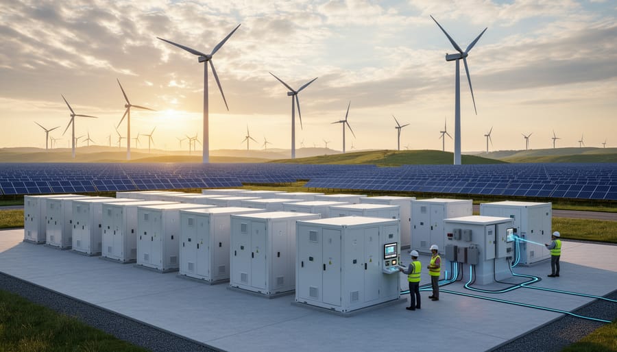 Large-scale battery energy storage installation in modern Canadian facility